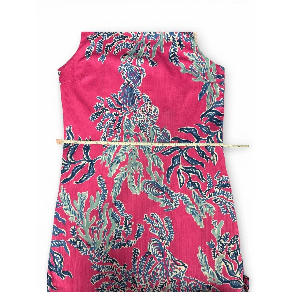 Lilly Pulitzer Girls Pink Coral Reef Print Shift Dress Starfish Zipper‎ Size 14